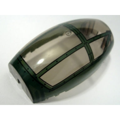 trans-brown windscreen 10 x 6 x 3 bubble canopy double tapered with dark green cockpit cover pattern