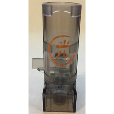 trans-brown projectile launcher 2 x 3 x 4 2 3 disk 2 x 2 with orange japanese logogram å light pattern sticker - set 7706