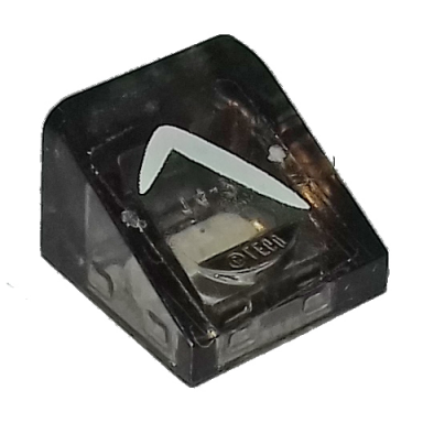 trans-brown slope 30 1 x 1 x 2 3 with white headlight pattern model left side sticker - set 75877