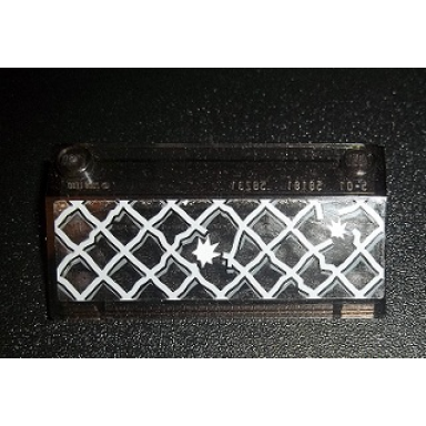 trans-brown slope 33 3 x 6 without inner walls with white broken mesh pattern sticker - set 5972