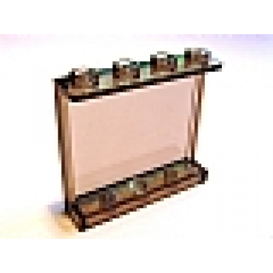 trans-brown panel 1 x 4 x 3 with side supports - hollow studs
