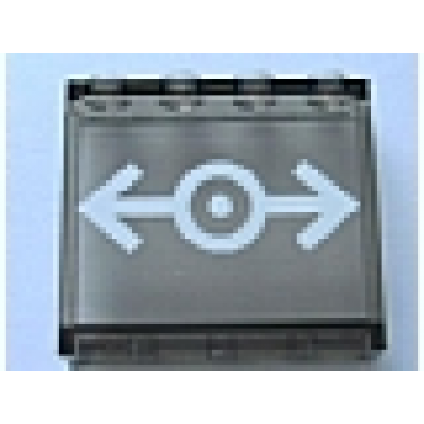trans-brown panel 1 x 4 x 3 with side supports - hollow studs with train logo white pattern sticker - set 7938