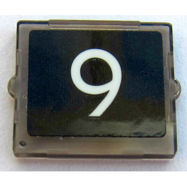 trans-brown glass for window 1 x 2 x 2 flat front with white number 9 on black background pattern sticker - set 10258