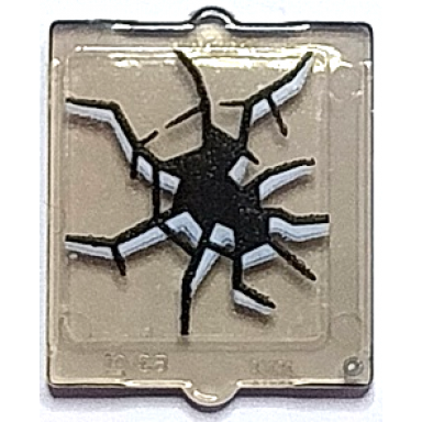 trans-brown glass for window 1 x 2 x 2 flat front with black and white cracks pattern 3 sticker - set 70425