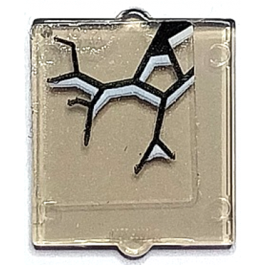 trans-brown glass for window 1 x 2 x 2 flat front with black and white cracks pattern 4 sticker - set 70425