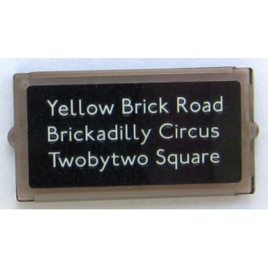 trans-brown glass for window 1 x 2 x 3 with yellow brick road brickadilly circus and twobytwo square pattern sticker - set 10258
