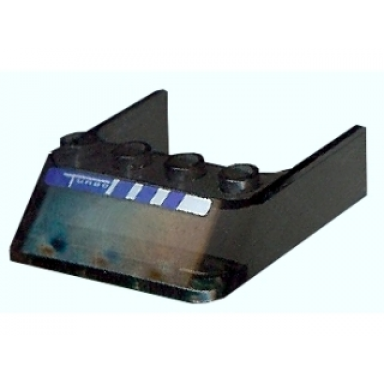 trans-brown windscreen 4 x 4 x 1 with blue turbo pattern sticker - set 8135