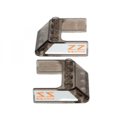 trans-brown windscreen 4 x 4 x 1 with orange sw alien characters on white background pattern on both sides stickers - sets 75014 75049