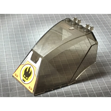 trans-brown windscreen 8 x 6 x 4 with locking dual 2 fingers with agents dr inferno logo pattern sticker - set 8634