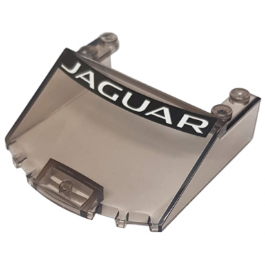 trans-brown windscreen 6 x 6 x 1 2 3 with white jaguar on black background pattern sticker - set 76898