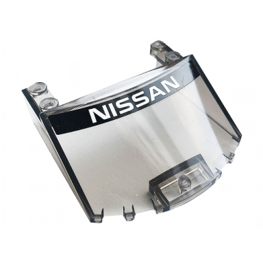 trans-brown windscreen 6 x 6 x 1 2 3 with white nissan on black background pattern sticker - set 76896