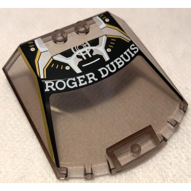 trans-brown windscreen 6 x 6 x 1 1 3 straight sides with roger dubuis and black gold and white lamborghini huracán pattern