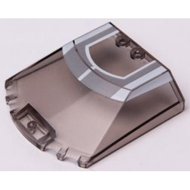 trans-brown windscreen 6 x 6 x 1 1 3 straight sides with light bluish gray roof with white stripes pattern