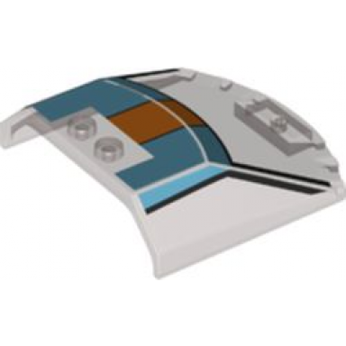 trans-brown windscreen 6 x 6 x 1 1 3 straight sides with black lines medium azure and orange stripes pattern
