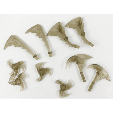 minifigure weapon pack sickles swords and shuriken throwing stars 10 in bag multipack