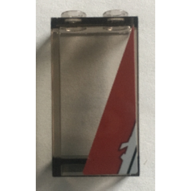 trans-brown panel 1 x 2 x 3 with side supports - hollow studs with dark red diagonal stripe pattern model left side sticker - set 75157