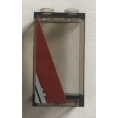 trans-brown panel 1 x 2 x 3 with side supports - hollow studs with dark red diagonal stripe pattern model right side sticker - set 75157