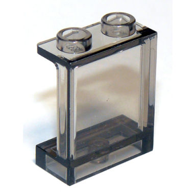 trans-brown panel 1 x 2 x 2 with side supports - hollow studs