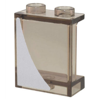 trans-brown panel 1 x 2 x 2 with side supports - hollow studs with light bluish gray curved triangle pattern model right side sticker - set 10262