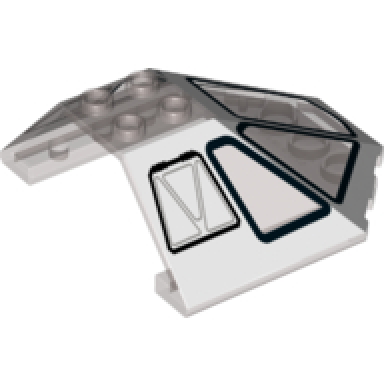 trans-brown windscreen 6 x 6 x 2 canopy with five windows and two hatches pattern