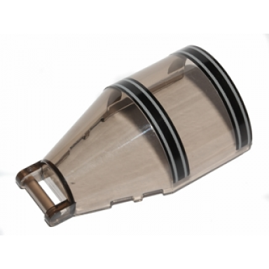 trans-brown windscreen 6 x 4 x 2 round with bar handle with black and gray stripes pattern stickers - set 75003