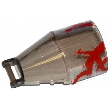 trans-brown windscreen 6 x 4 x 2 round with bar handle with dark red necrocraft spatter pattern 2 on both sides stickers - set 76021