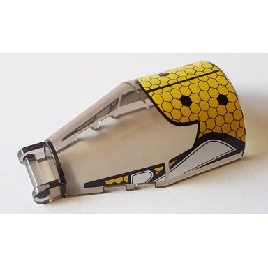trans-brown windscreen 6 x 4 x 2 round with bar handle with yellow honeycomb with black hexagons pattern