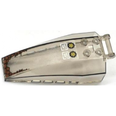 trans-brown windscreen 8 x 4 x 2 with 4 studs and bar handle with alt 1 off alt 2 off and fans pattern sticker - set 70502
