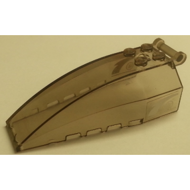 trans-brown windscreen 8 x 4 x 2 with 4 studs and bar handle with white wave and chima logo on transparent background pattern on both sides stickers - set 70013