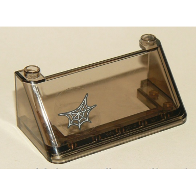 trans-brown windscreen 3 x 6 x 2 with spider web pattern sticker - set 76083