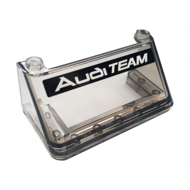 trans-brown windscreen 3 x 6 x 2 with audi team on black background pattern sticker - set 76897