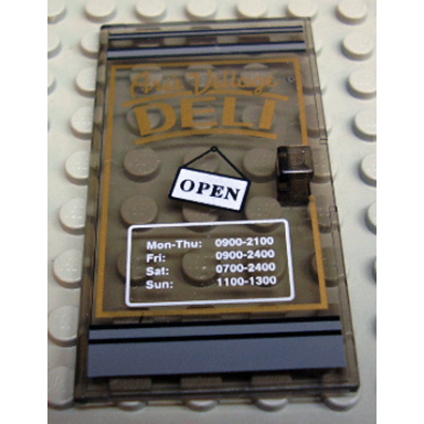 trans-brown door 1 x 4 1 2 x 6 with aris village deli pattern