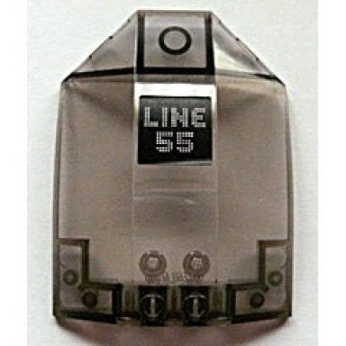 trans-brown windscreen 8 x 6 x 2 curved sloped sides with line 55 pattern sticker - set 8404