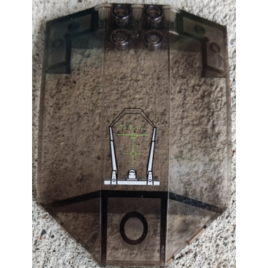 trans-brown windscreen 8 x 6 x 2 curved sloped sides with target head-up display hud pattern 1 sticker - set 7477