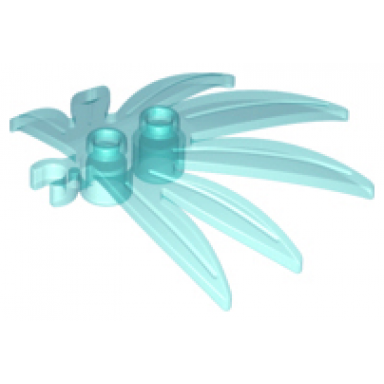 trans-light blue plant leaves 6 x 5 swordleaf with open o clip thick