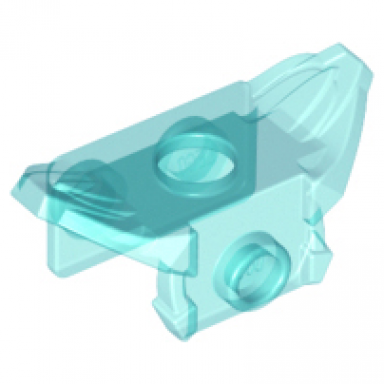 trans-light blue minifigure armor shoulder pads with front stud and 2 back studs