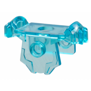 trans-light blue minifigure armor breastplate with shoulder pads front stud and 2 back studs
