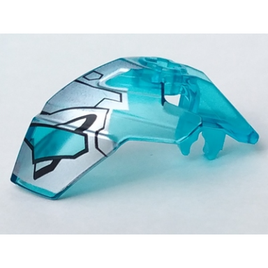 trans-light blue hero factory helmet visor with clip with face guard pattern type 3