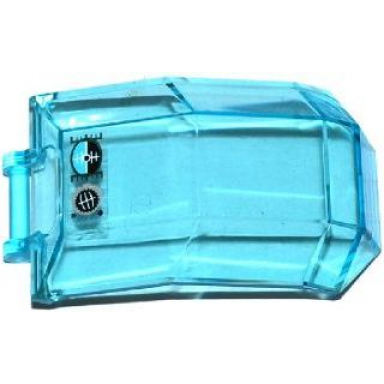 trans-light blue windscreen 4 x 4 x 4 2 3 with bar handle with flight controls pattern sticker - set 70170