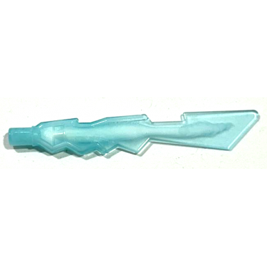 trans-light blue minifigure weapon sword jagged edges with marbled white pattern
