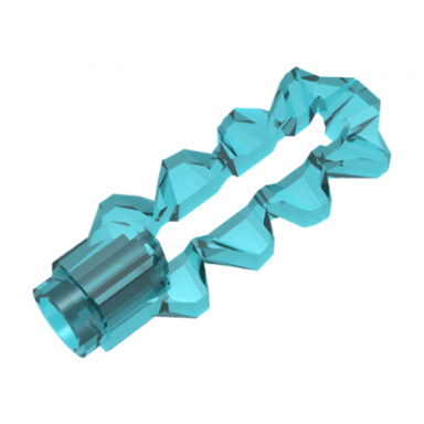 trans-light blue minifigure weapon sword double blade serrated with bar holder