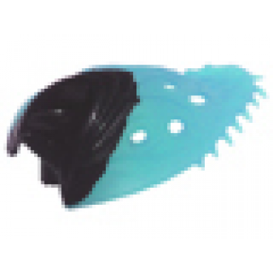trans-light blue hero factory creature cocoon petal with molded hard plastic black base pattern - flexible rubber
