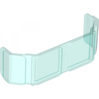 trans-light blue glass for train front 2 x 6 x 2