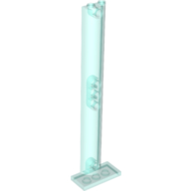 trans-light blue support 2 x 4 x 13 semicircle with 5 pin holes