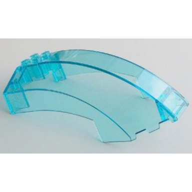 trans-light blue windscreen 10 x 6 x 4 curved