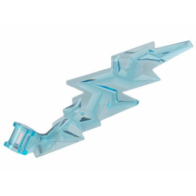 trans-light blue wave angular single with axle hole end lightning bolt