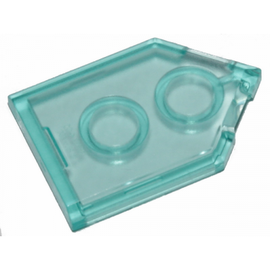 trans-light blue tile modified 2 x 3 pentagonal