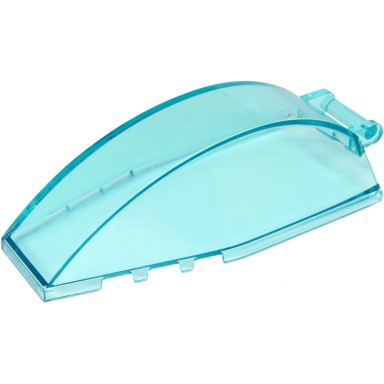 trans-light blue windscreen 8 x 4 x 2 curved with bar handle