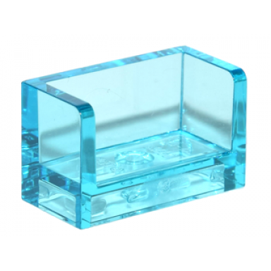 trans-light blue panel 1 x 2 x 1 with rounded corners and 2 sides