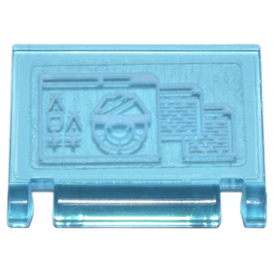 trans-light blue minifigure utensil book cover with white computer screen with 3 windows open ninjago logogram 70722 pattern sticker - set 71799